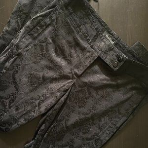 White House Black Market Black Brocade Tailored Pants | Size 4R